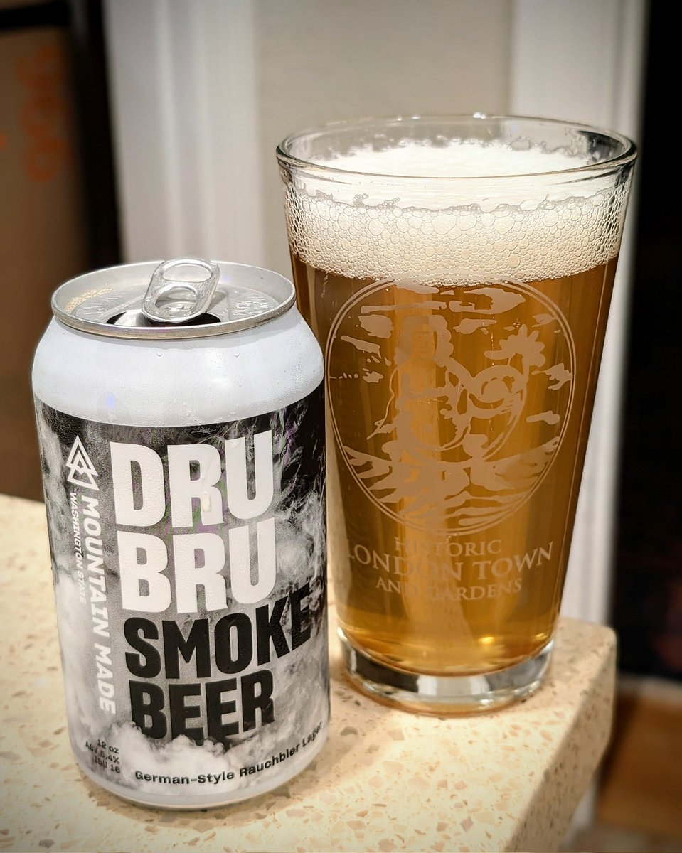 I know I'm in the minority, but when I see a Rauchbier, I try it. This one from <a href="/DRUBRU/">DRU BRU</a> is quite good: plenty crisp, quenching, and bready for a Helles but with an added dimension from beechwood smoked malt. <a href="/TWRauchbier/">ThisWeekInRauchbier</a>