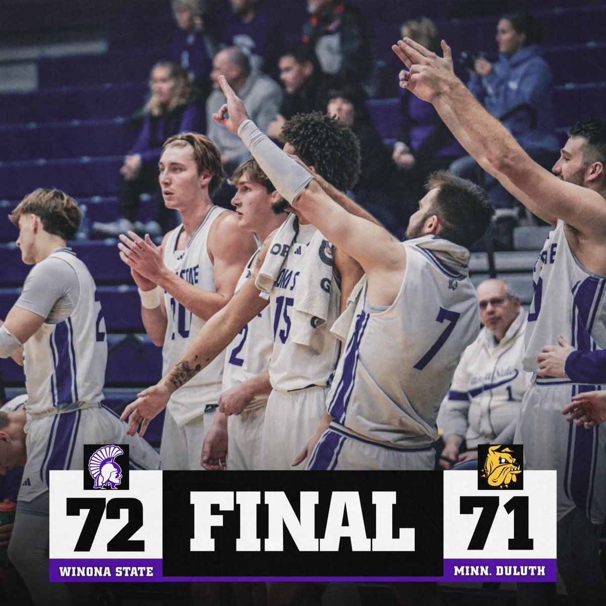 Winona State Warriors (@winonastateath) on Twitter photo INSTANT CLASSIC ‼️
After trailing by 20 points with 9:00 to go, <a href="/WinonaStateMBB/">Winona State Men's Basketball</a> comes back to secure the overtime win at Minnesota Duluth!
#GraduateChampions INSTANT CLASSIC ‼️
After trailing by 20 points with 9:00 to go, <a href="/WinonaStateMBB/">Winona State Men's Basketball</a> comes back to secure the overtime win at Minnesota Duluth!
#GraduateChampions