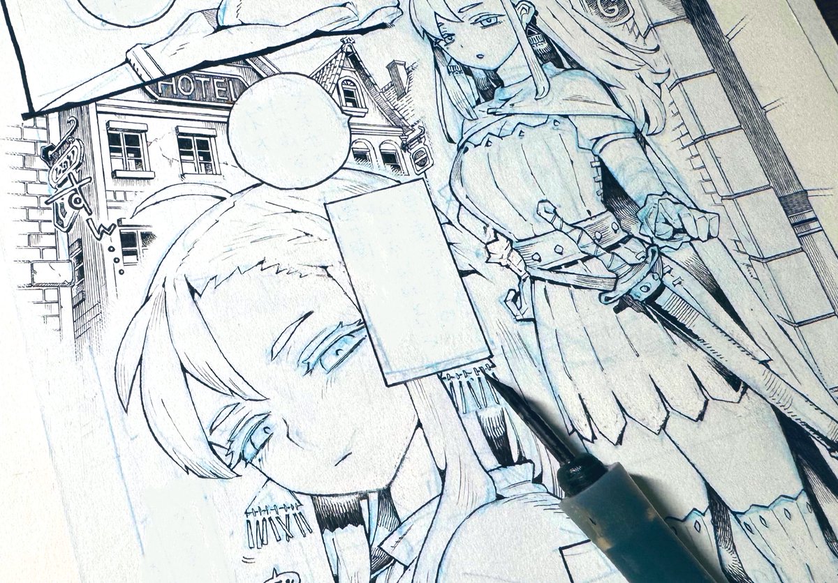 ペン入れ楽しい 