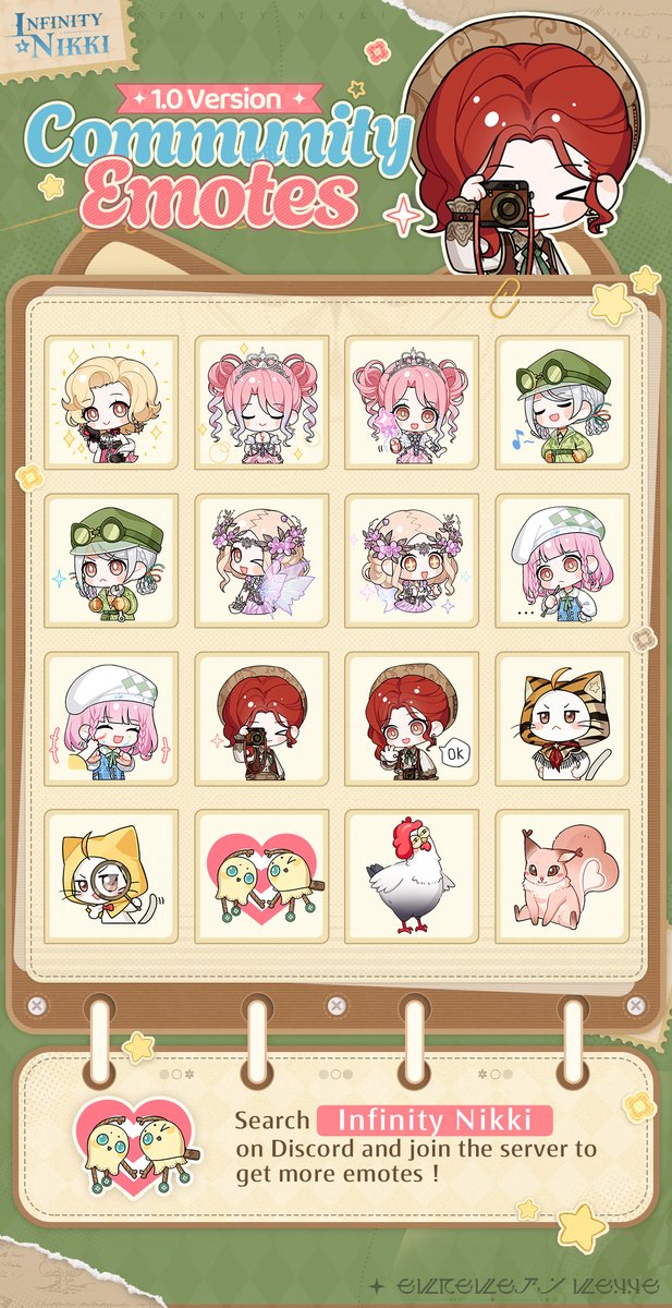 Whimsical Kaleidoscope | [Exploration Season] Emotes 🥳

Infinity Nikki [Exploration Season] Emotes Available Now! We hope stylists enjoy using them!

🔗You can download the high-resolution version via the link:
bit.ly/4gBtQWe

👉Join us on Discord:
