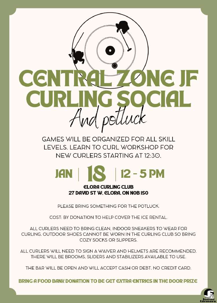 Curling club social and potluck coming soon come join us wellington junior farmers. Save the date in your calendar Jan18,2025 from
 12 - 5 PM 
#Wellington #juniorfarmers ##proudjfer #curlingclub