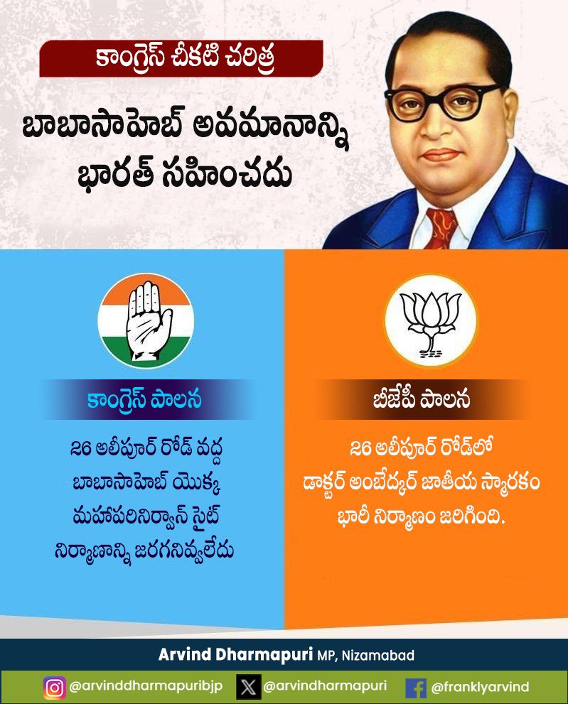 Arvindharmapuri's tweet photo. #CongressInsultsAmbedkar 

कांग्रेस का काला इतिहास—बाबासाहब का अपमान नहीं सहेगा हिन्दुस्तान ! https://t.co/D3KNKtxZO4
