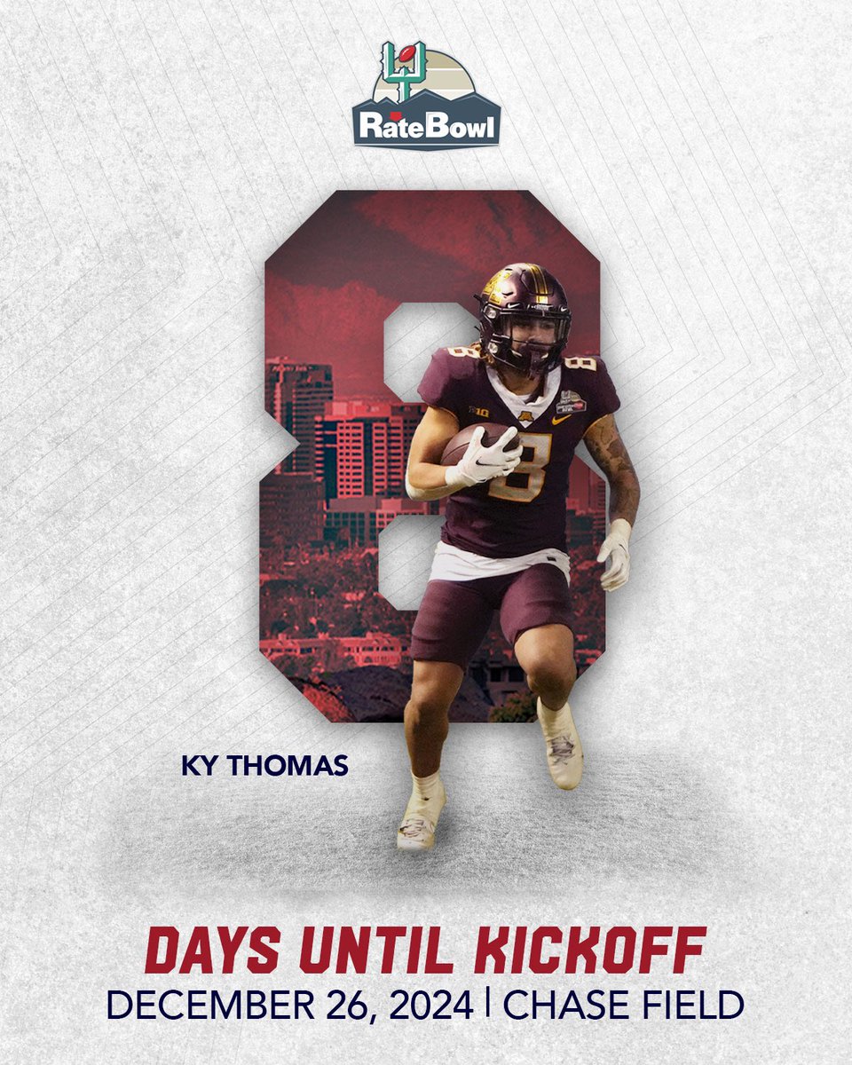8️⃣ more days! 

Get your tickets now for the 2024 Rate Bowl on Thursday, Dec. 26, in <a href="/downtownphoenix/">Downtown Phoenix</a>. Kickoff at 3:30 pm.

🎟️ tickets.ratebowl.com