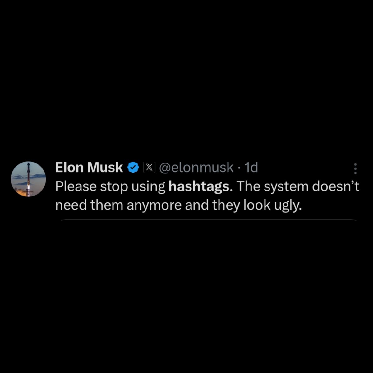 viraltakes's tweet photo. Elon Musk wants Twitter users to stop using hashtags. https://t.co/tWubWIWokD