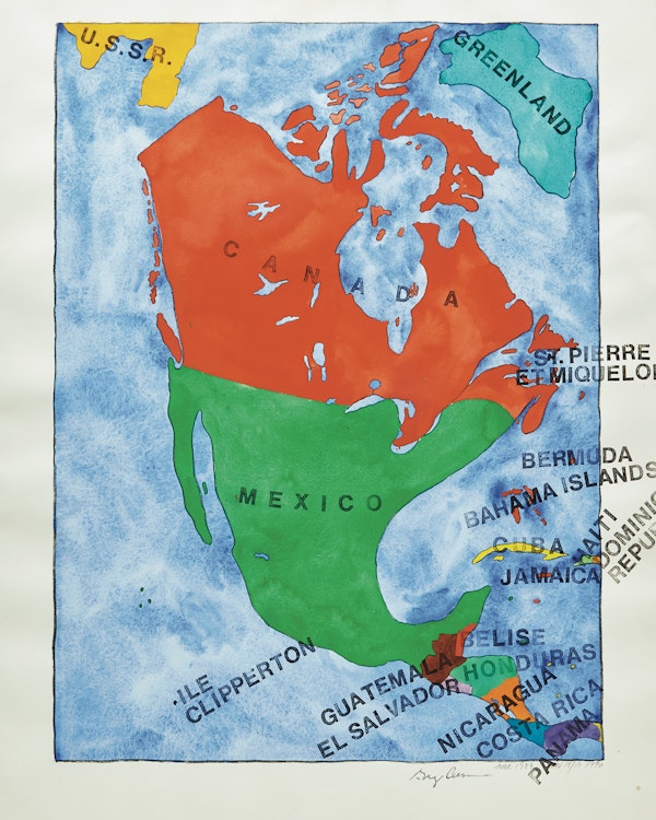 To all of this talk of Canada as the 51st state, I respond with Greg Curnoe's iconic series of paintings of America, where he created maps of North America that eliminate the United States and stitch Canada together with Mexico.

Sadly more relevant now than ever. #ldnont