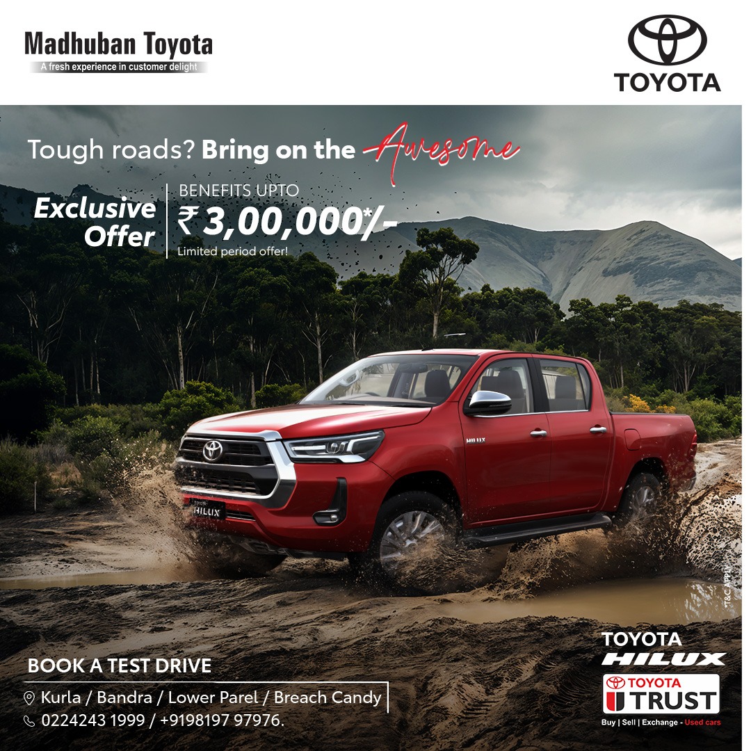 MadhubanToyota's tweet image. Strength meets sophistication in the Toyota Hilux.⚡ Whether on rugged terrains or city streets, this powerhouse ensures every ride is extraordinary.

#MadhubanToyota #ToyotaHilux #PowerfulPerformance #ToughAndSmart