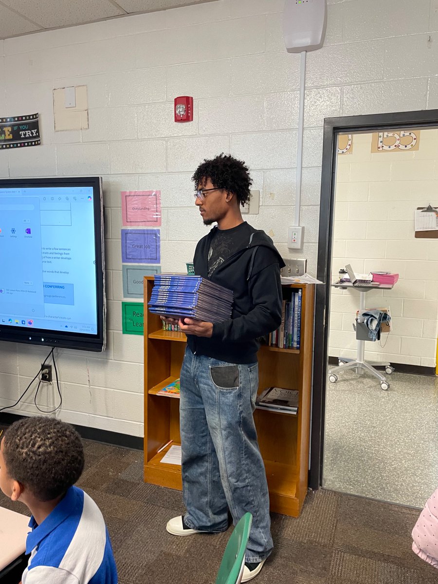 The Kiwanis Club stopped by and delivered books to all Kindergarten through 3rd Grade classes