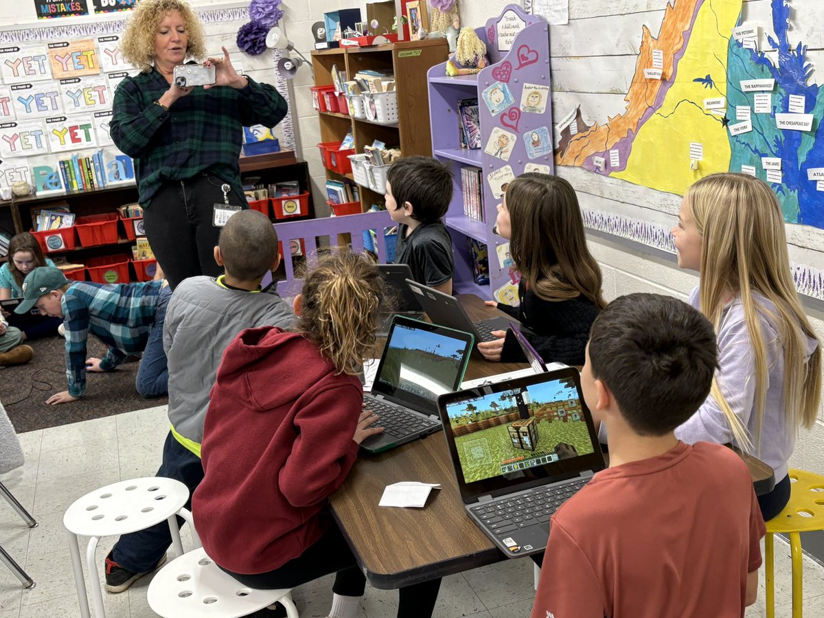 My favorite time of year! Jamestown Minecraft season! Mrs. Lascomb’s fourth grade class collaborates as they recreate the Jamestown colony in Minecraft Edu. <a href="/ALG_LCPS/">Algonkian Elementary</a> <a href="/csforlcps/">Loudoun County Computer Science Office</a> <a href="/MinecraftEdu/">Account</a> <a href="/lascomb11/">Vicki</a>