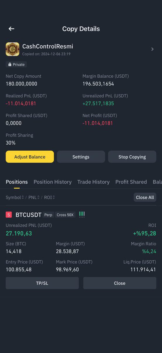 cashcontrol07's tweet photo. ⭐️Copy'de kar artmaya devam ediyor.

⭐️Cash Control Copy trade Ocak ayından bu yana 534 işlemde 522 başarılı işlemle devam ediyor.

⭐️Bilgi için takip et @cashcontrol07

#cashcontrol #copytrade #btc #eth #kripto #altcoin https://t.co/aVKEd2ytu0
