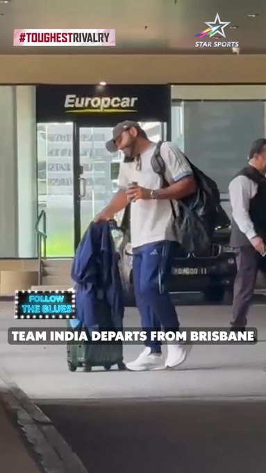 Team India heads to their next battle with focus, pride, and determination! 🇮🇳✈  📹 Credits: Twitter/StarSportsIndia