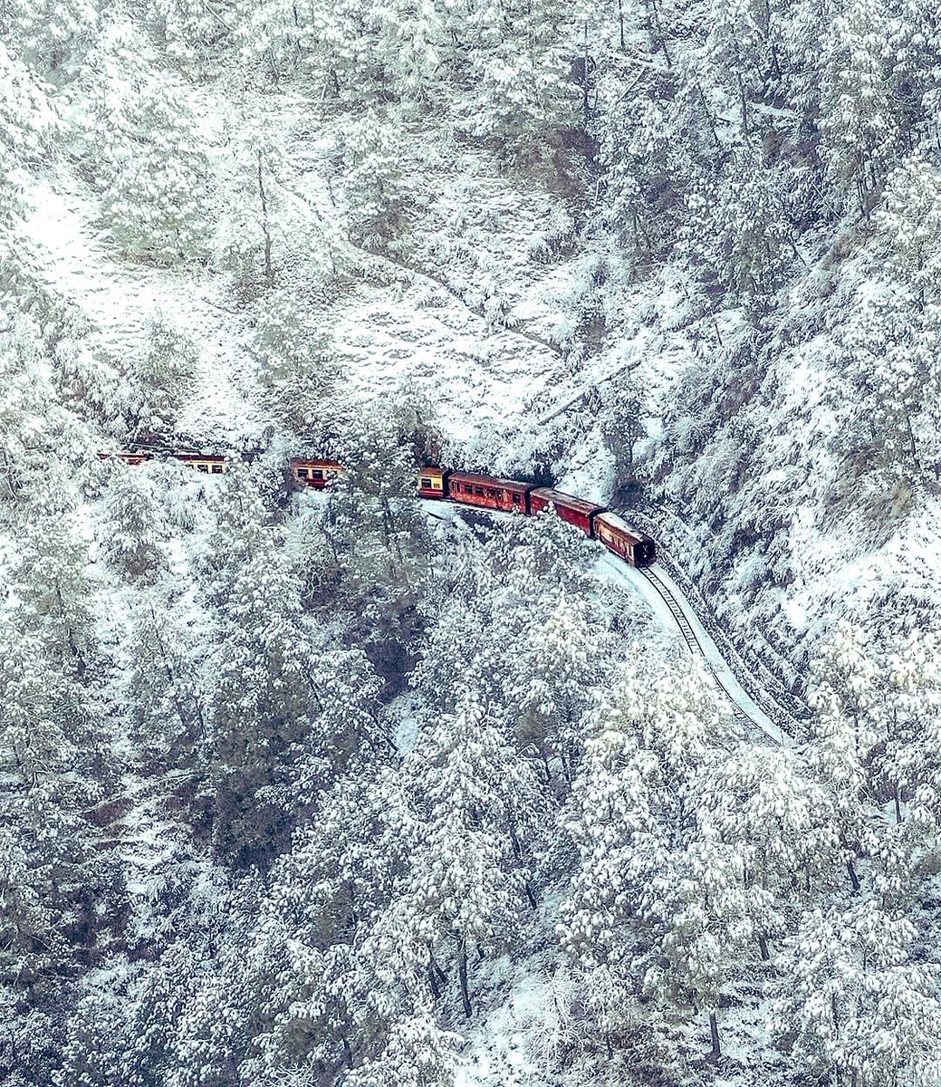 This is not AI generated. This is real.

Kalka-Shimla toy train - UNESCO World Heritage site.