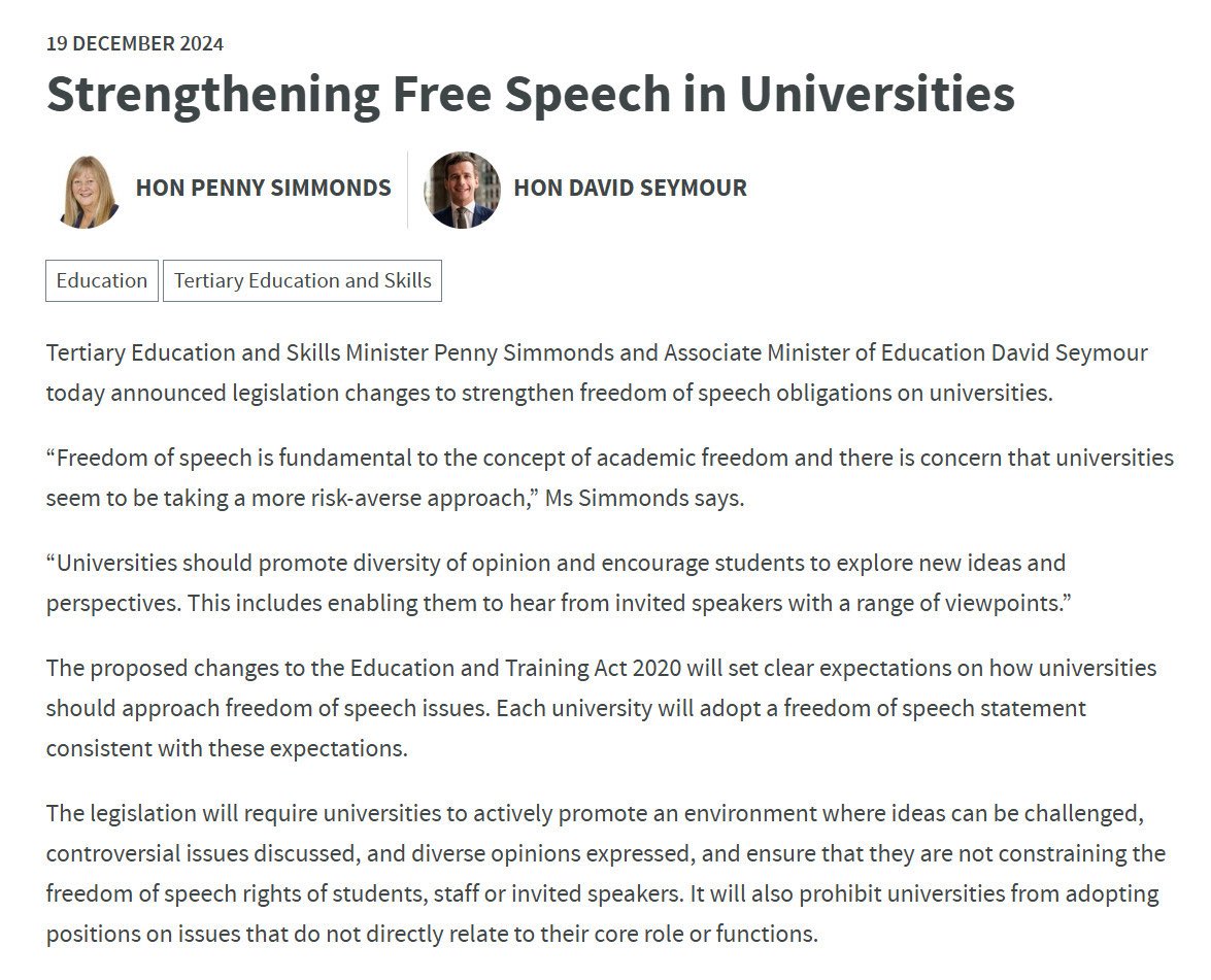 Government limiting universities free speech by dictating what Universities can and can’t talk about.