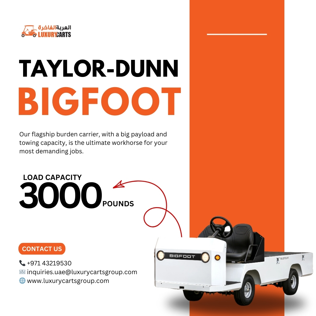 LuxuryCarts's tweet photo. The Taylor-Dunn Bigfoot Burden Carrier offers:

• Built to last
• Easy to maneuver in narrow spaces
• Easy to charge
• Eco-friendly
• Heavy-duty capabilities maximize productivity
• Comfortable seating and spacious cab
• Versatile performance

Get in touch with us today! https://t.co/EexrU8BVuo