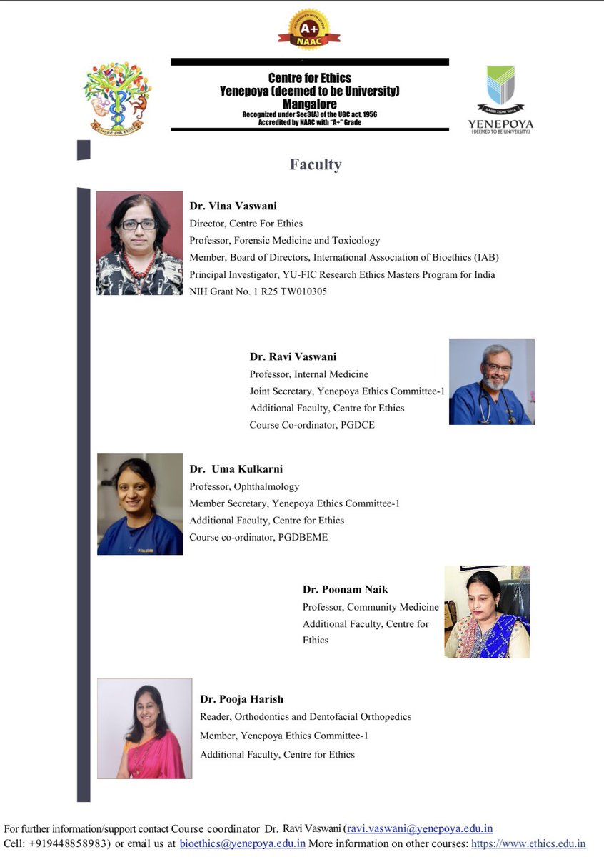 🌟 Admissions Open for PG Diploma in Clinical Ethics 2025

🗓️ Application Deadline:
15 January 2025
For more details, visit our website: ethics.edu.in
or 
write to us at bioethics@yenepoya.edu.in
#centreforethics 
#yenepoyauniversity