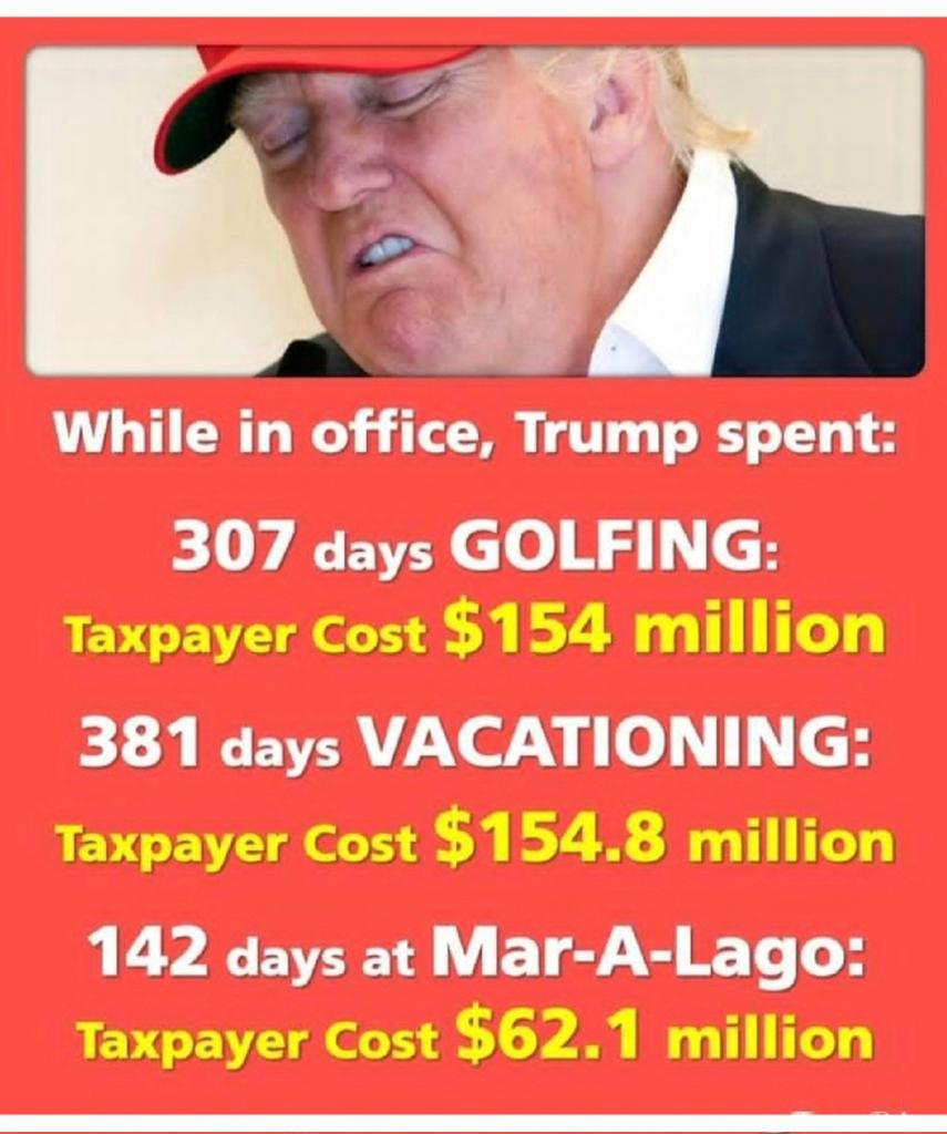 raggapegs's tweet photo. Vice President Trump will be golfing a lot. Just like the last time! https://t.co/4J6JQyjHfn