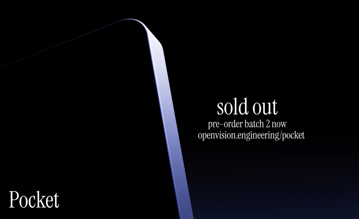 The first batch of the Pocket AI Recorder sold out almost instantly, way beyond what we anticipated. Thank you for the overwhelming support!

The second batch is now live at openvision.engineering/pocket

Expected delivery: March - April 2025