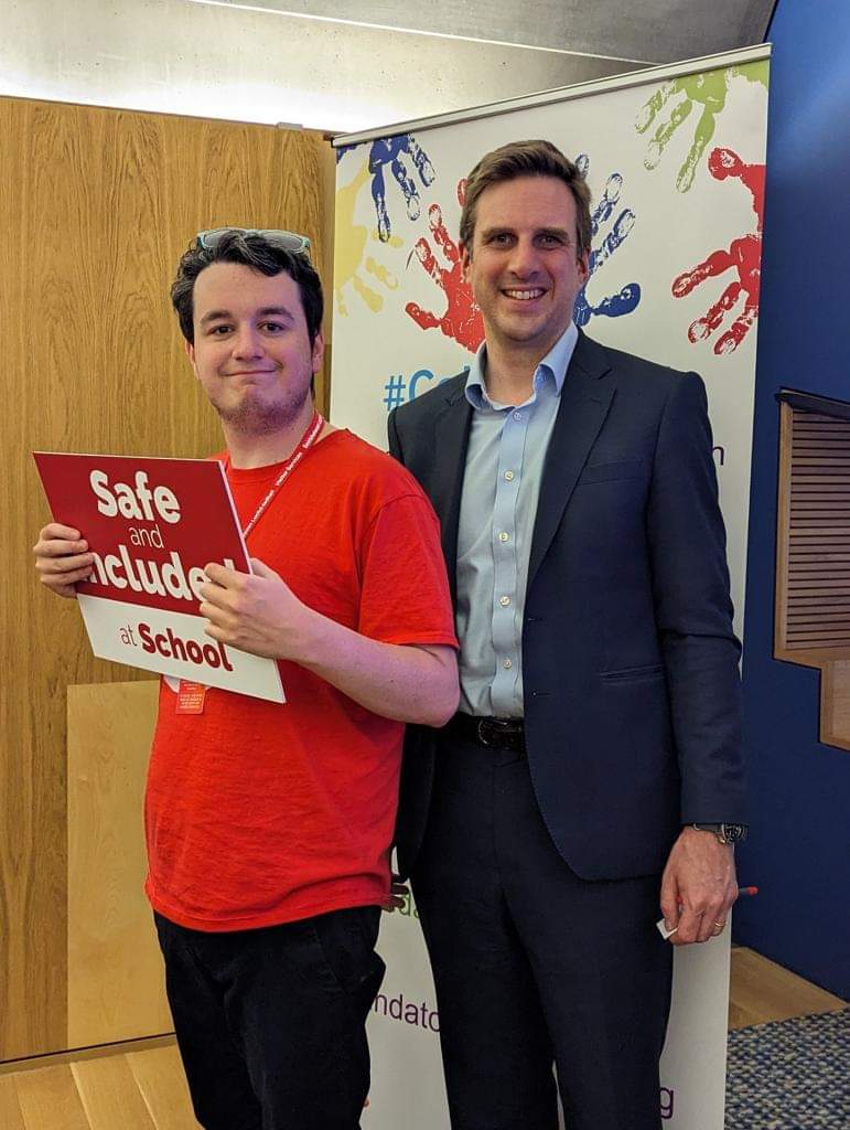MorrisonBeth's tweet photo. Calum and @djohnsonmsp in the Scottish Parliament campaigning for #CalumsLaw

All children deserve to be #SafeAndIcluded in school.

We continue to be grateful for Daniels #MembersBill

Thank you to everyone for your ongoing support. https://t.co/4SPw6gSLKh
