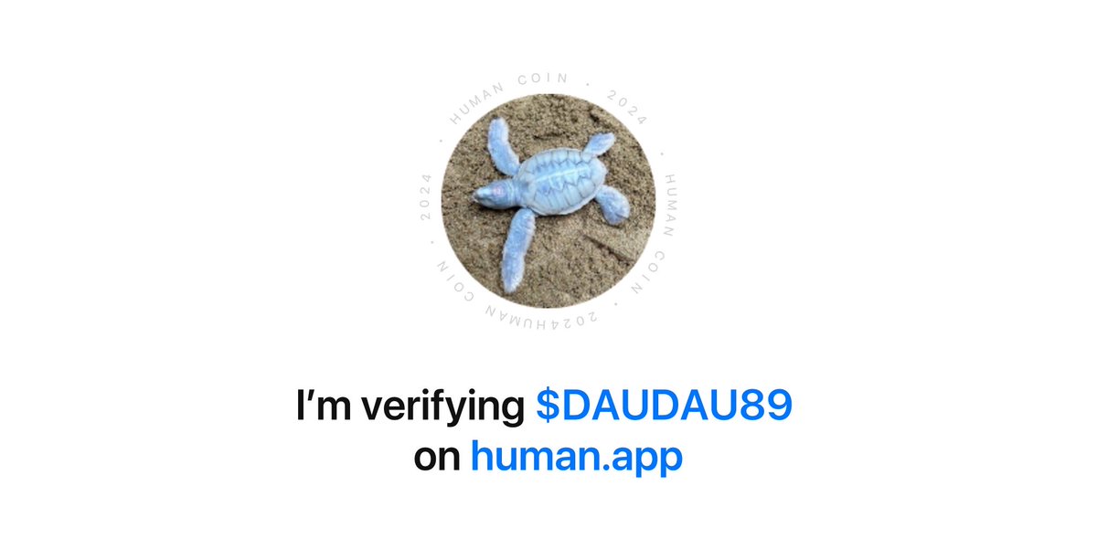 Dau_Dau89's tweet photo. Big news! 🔥

I’m verifying my tokenized profile ownership on @humanApp with this code: 7186

#hDau_Dau89 https://t.co/NCTCRTkVw2