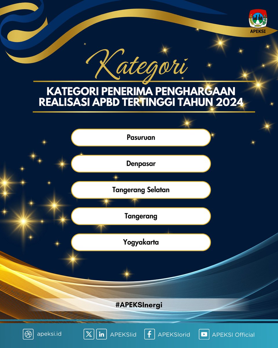 Selamat kepada kota-kota peraih APBD Award 2024! 👏🏻

#APBDAward
#APEKSInergi
#ceritakota
