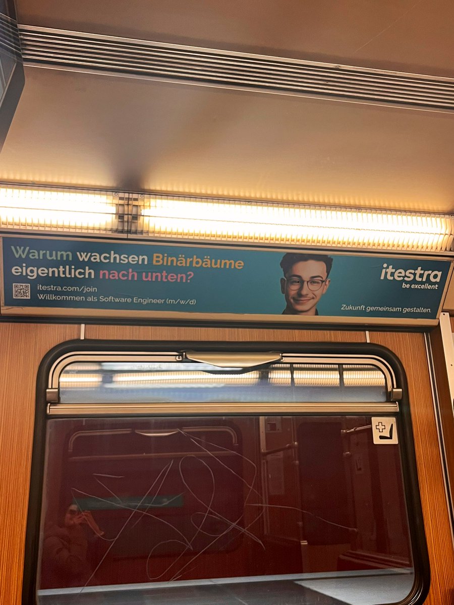 ELesyk's tweet image. „Why do binary trees grow downwards?“ Subway-type thoughts.