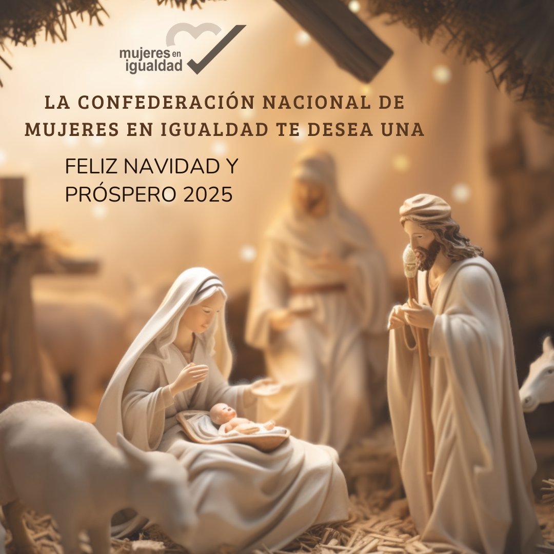 Desde la Confederación Nacional de Mujeres en Igualdad, os deseamos unas felices fiestas.
 
¡FELIZ NAVIDAD Y PRÓSPERO 2025!💫