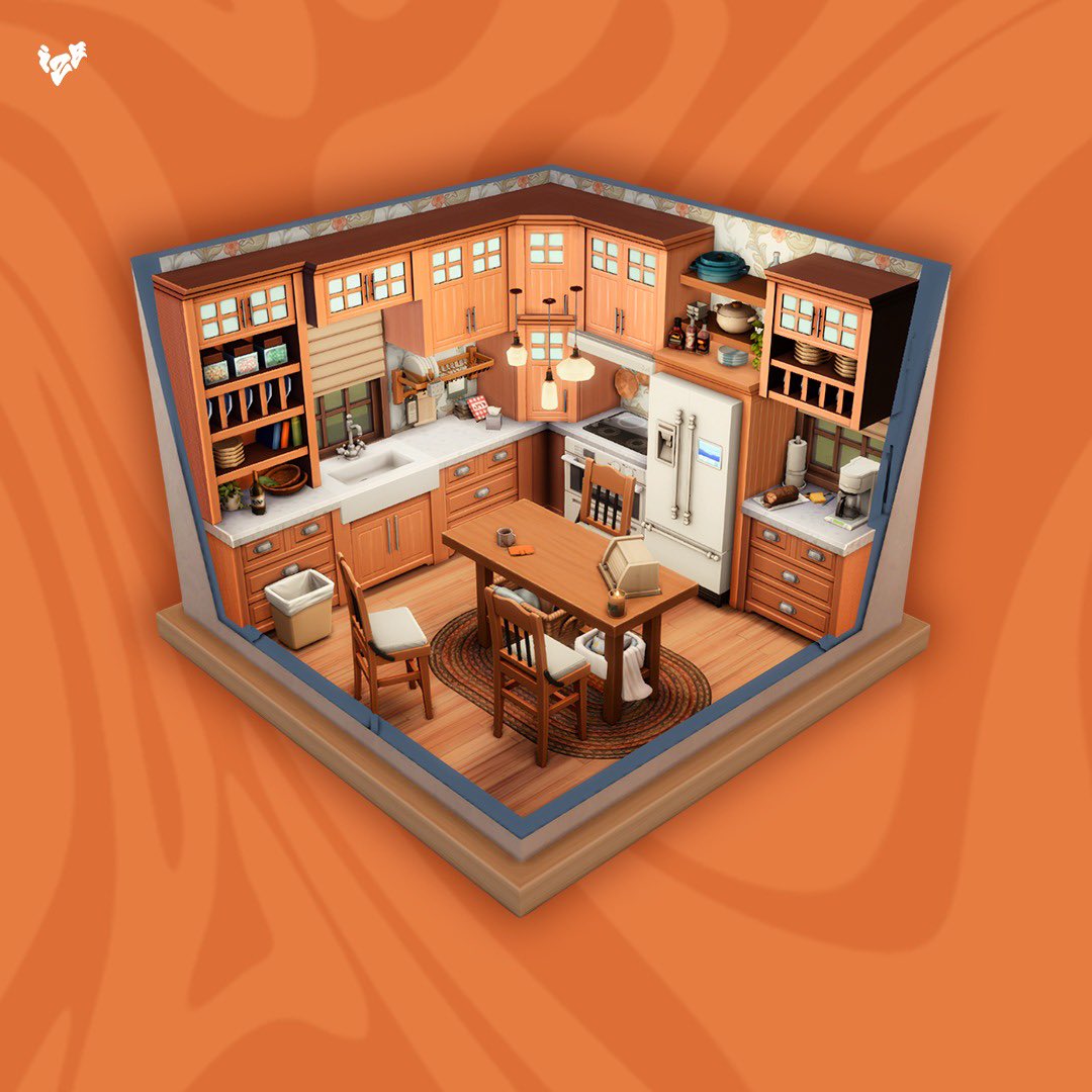 izeseer's tweet photo. Voici une cuisine alliant rustique et moderne, entièrement en bois, avec une multitude de détails, parfaite pour une vie de famille. 🪵 @TheSims 

#thesims #thesims4 #sims #sims4 #kitchen #house #sims4build #wood #bois #cuisine #rustique #sims4nocc #nocc https://t.co/CxUtdVrJEK