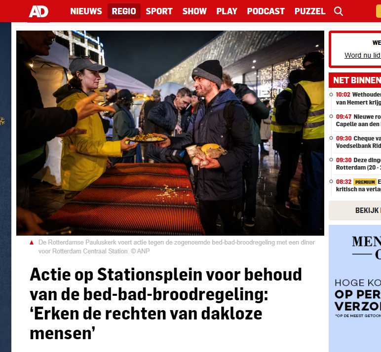 De SP Rotterdam vraagt aandacht voor de enorme groei aan daklozen
