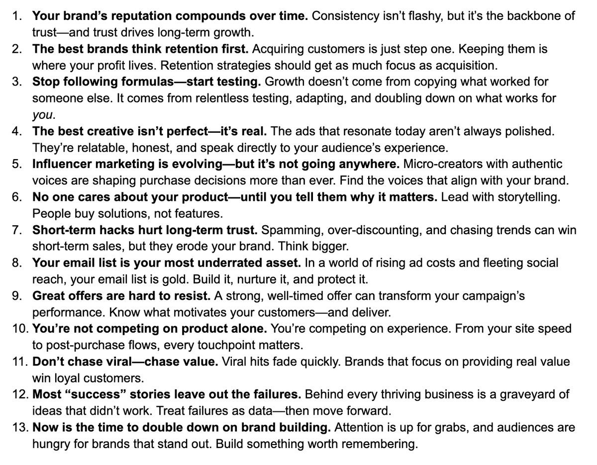 13 of the most important Marketing and Branding observations I've made this year: