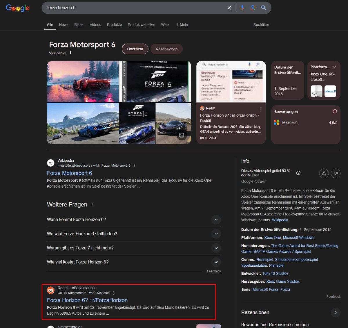 SirMetalizer's tweet image. Hey @JohnMu 
I know that some information are sometimes not valid and find their way into the SERPs. But this example is crazy.

Release on 32. of November is absolut nonsense.
A colleague of mine even has a FAQ Result for the same query

#seo