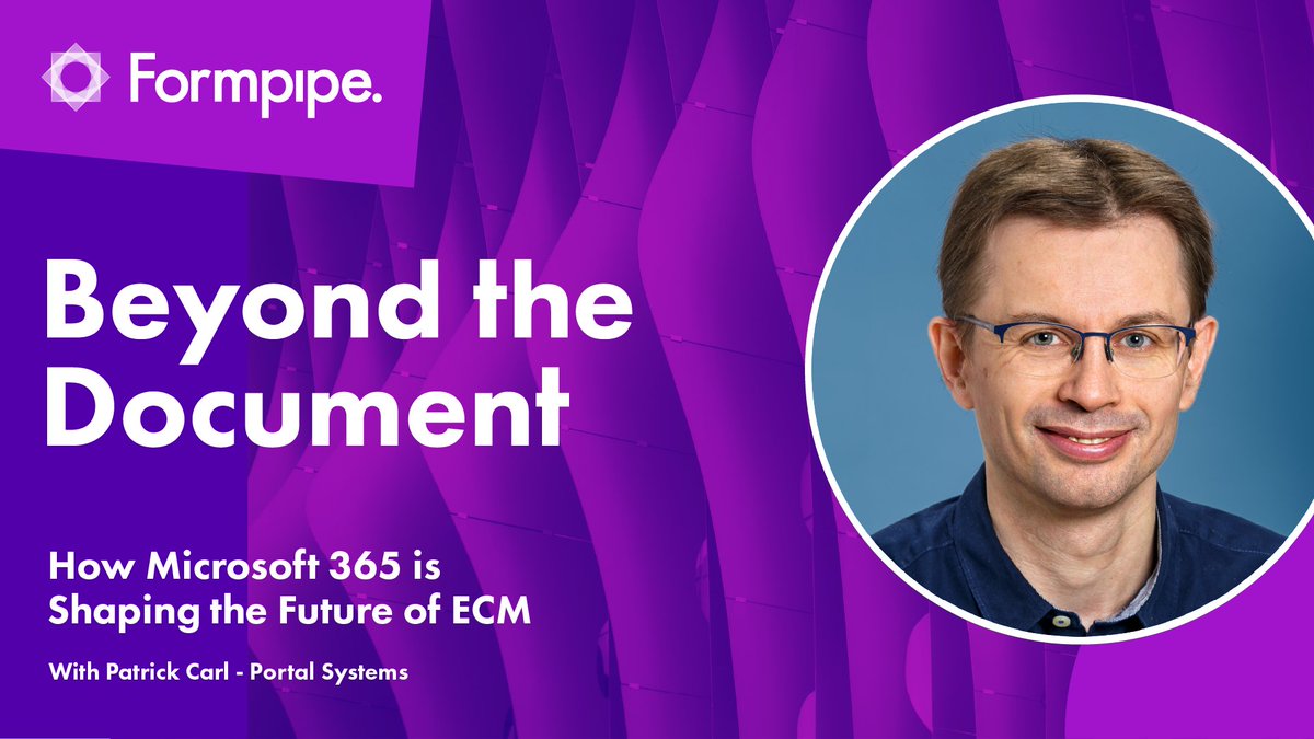 Formpipe's tweet image. #BeyondtheDocument wraps up 2024 with a special guest: Patrick Carl from Portal Systems!🎁🎙️

Discover how Microsoft 365, AI, and automation are transforming document management—plus a success story onboarding 2,000 users.

Listen to episode 👉formpi.pe/btd039