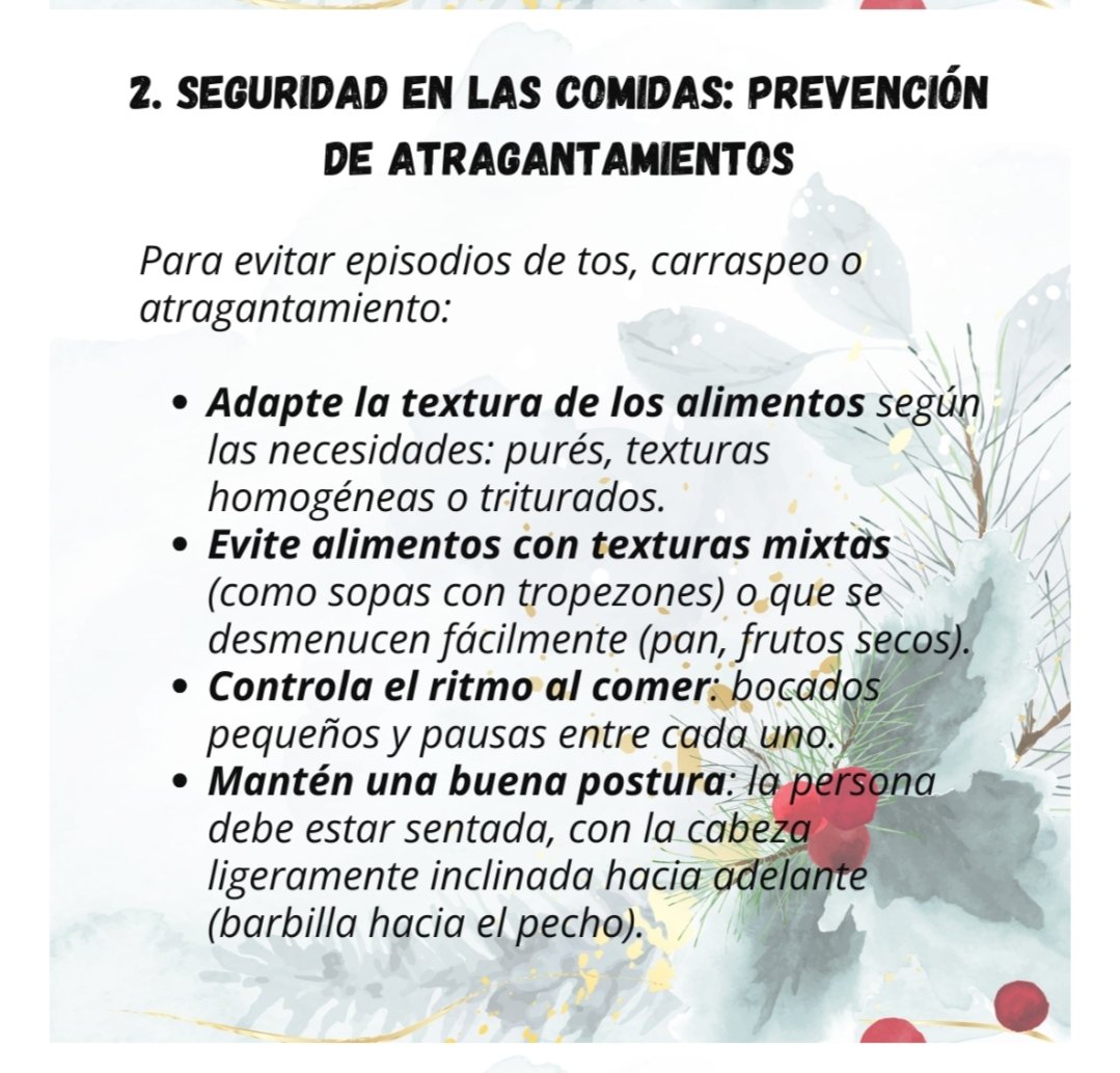 ehuntingtones's tweet photo. Ya estamos a las puertas de la #Navidad y las dificultades que pueden tener los pacientes con  #Huntington debido a su #disfagia no debe impedirnos disfrutarlas. 
Nuestra logopeda Johana Arias nos comparte pautas y recomendaciones muy prácticas para unas Navidades inclusivas. https://t.co/B5IDrM2MEB