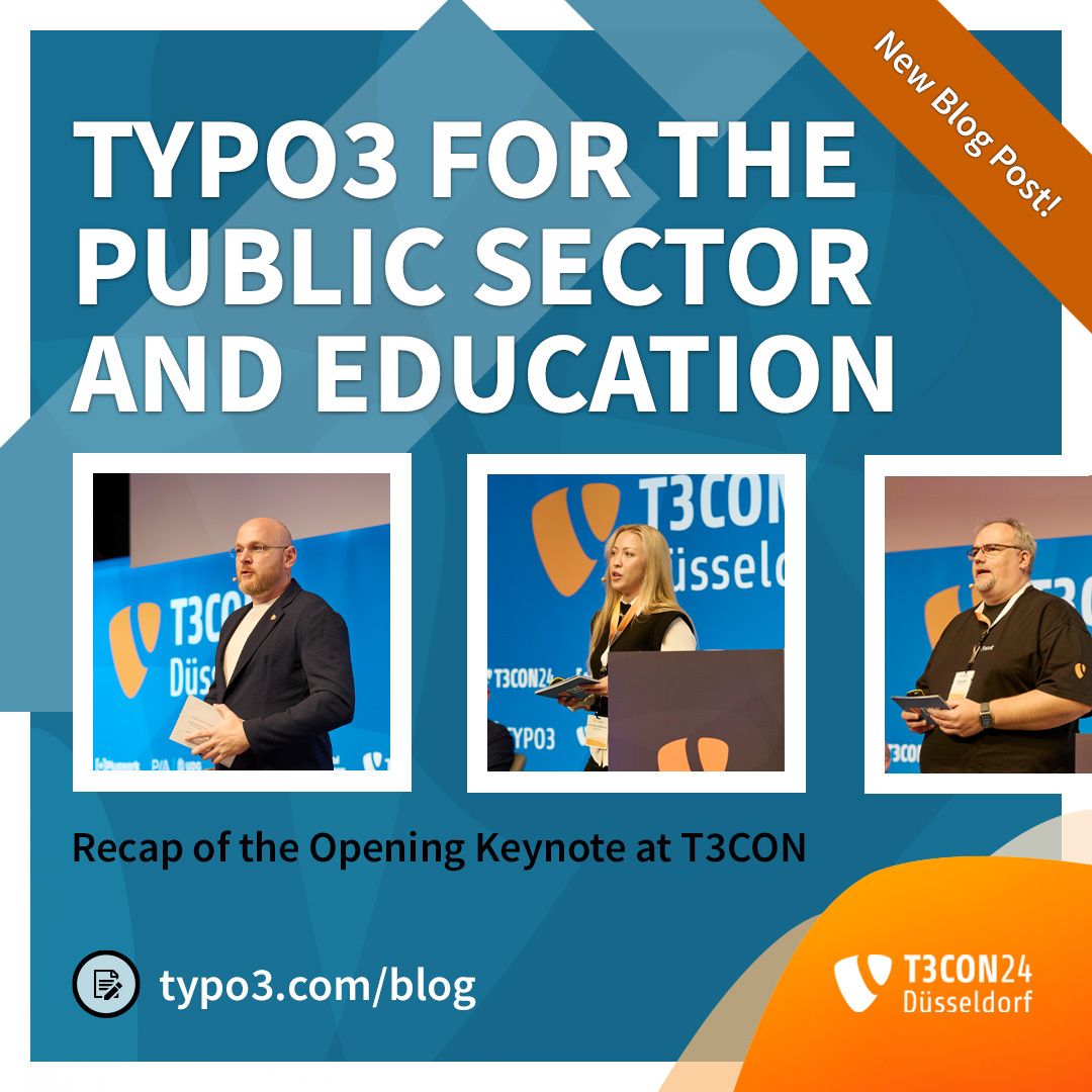 Did you know #TYPO3 powers over half of Germany’s universities AND supports critical government infrastructures like GSB 11? 🏛️ 

This year’s theme day at #T3CON24 explored TYPO3’s essential role in education and the public sector. 

Read more: buff.ly/49JHQuQ