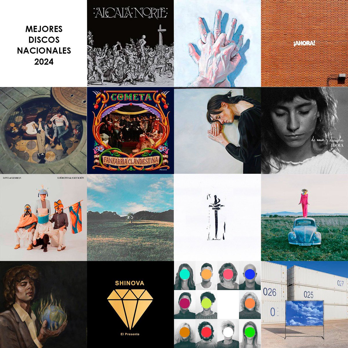 Ayer publiqué mis 15 álbumes internacionales favoritos del año y hoy hago lo mismo con los nacionales. Me ha costado muchísimo la elección.

Estos son mis elegidos a la hora de votar para la lista de 50 que sacaremos en breve en Crazyminds.

Ahí van, ordenados alfabéticamente: 🧵