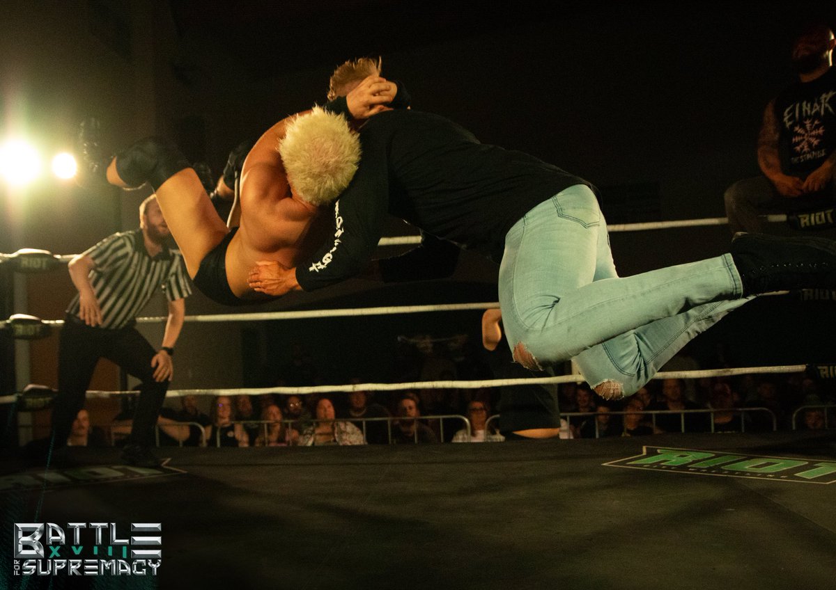 rcwrestling's tweet photo. .@redshawpro thought he might have the night off after taking out @einarthestrange earlier in the week before Battle For Supremacy!

But the White Rhino ran into @NickArmstronger as the Champ Champ closed out 2024 with a big time win!

#RCWBFS https://t.co/bSAK062Il5