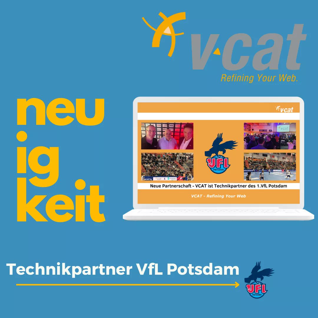 VCATconsulting's tweet image. VCAT unterstützt den @VfLPotsdam in der Handball-Bundesliga!🏐Wir freuen uns, den 1. VfL Potsdam als Technikpartner und Sponsor auf ihrem Weg durch die Bundesliga zu begleiten!✨Mehr über unsere Partnerschaft und unser Engagement gibt es hier: v-c.at/b/22221 #csr #vcat