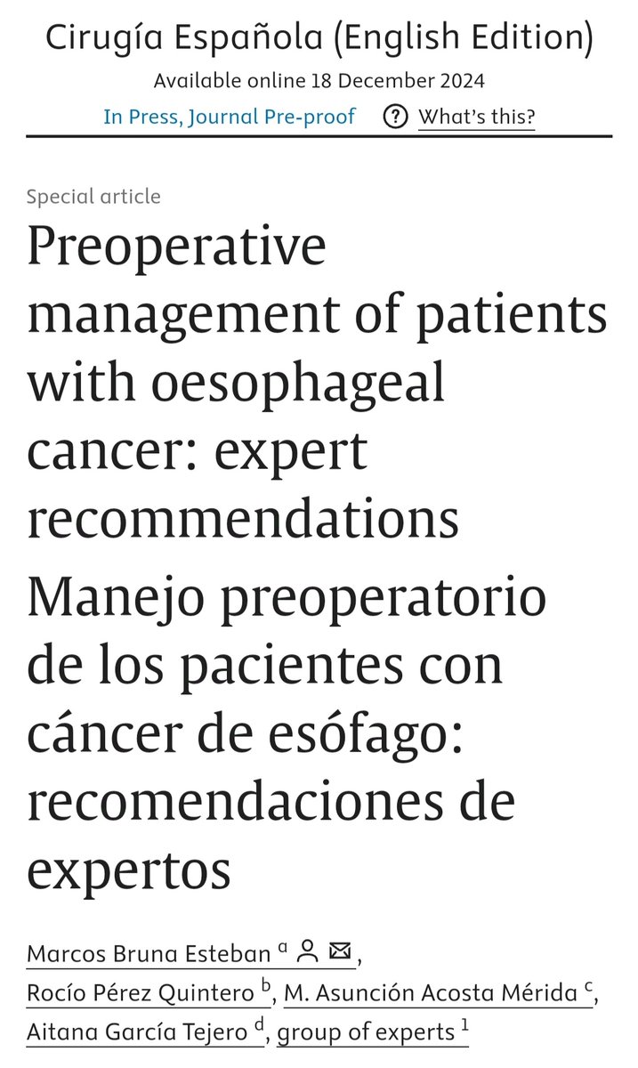 Marcos Bruna (@marcosbruna_) on Twitter photo 🔊🔊Las recomendaciones de expertos sobre el manejo preoperatorio de los pacientes con cáncer de esófago🖍️Todo lo que necesitas saber sobre cómo evaluar y preparar a tus pacientes antes de una esofaguectomia🤯 <a href="/cirugiaespanola/">Cirugía Española</a> <a href="/aecirujanos/">aecirujanos</a> <a href="/AEC_CEG/">AEC_CEG</a> 🔊 sciencedirect.com/science/articl… 🔊🔊Las recomendaciones de expertos sobre el manejo preoperatorio de los pacientes con cáncer de esófago🖍️Todo lo que necesitas saber sobre cómo evaluar y preparar a tus pacientes antes de una esofaguectomia🤯 <a href="/cirugiaespanola/">Cirugía Española</a> <a href="/aecirujanos/">aecirujanos</a> <a href="/AEC_CEG/">AEC_CEG</a> 🔊 sciencedirect.com/science/articl…
