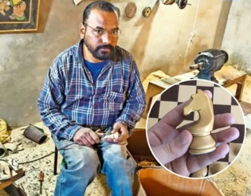 kislaypanday's tweet photo. Gukesh's victory is making waves, but the chess set used by the rivals has its own fascinating story. Crafted in Amritsar by Baljit Singh, a master carver with 34 years of experience, it features intricately designed knight pieces trusted for world champion sets. 

The process requires months of drying wood and meticulous craftsmanship. Aditya Chopra, owner of Chopra Sets, sees a bright future for Indian-made chess sets, with rising demand as young players shine globally. 
Here’s to more Indian artisans reaching the top! 

#Chess #Amritsar #Gukesh #BaljitSingh #Inspirational #Motivational #AdvocateKislayPanday