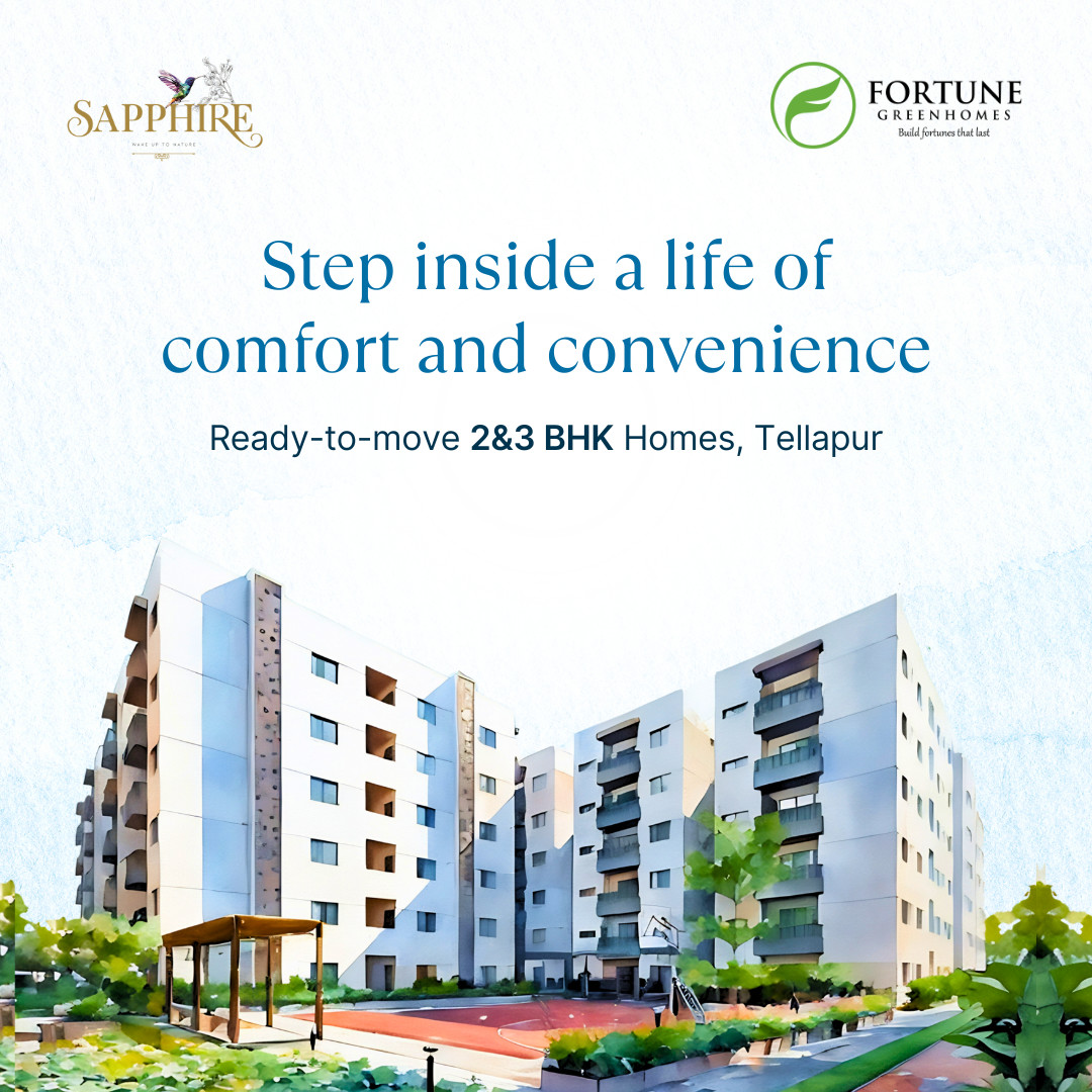 At Sapphire, our homes are designed with YOU in mind. Comfort, convenience, and quality are our top priorities, and it shows in every corner of our project.
Come visit us and experience the difference firsthand!

#FGHSapphire #Sapphire #FortuneGreenHomes #Tellapur #Hyderabad