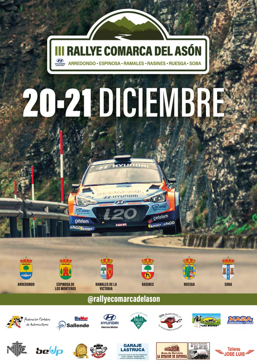 RamalesInforma's tweet photo. 🏁 III RALLYE COMARCA DEL ASÓN
🏎️ Séptima prueba del Campeonato de Cantabria de Rallyes
Del 20 al 21 de diciembre de 2024
En #Rasines #Arredondo #Espinosa #Ramales #Ruesga #Soba
+Info 👉 https://t.co/N4SK8jiAha
Y en la cuenta de #Instagram 👉 @rallyecomarcadelason
#Deporte https://t.co/kj1A191fhn