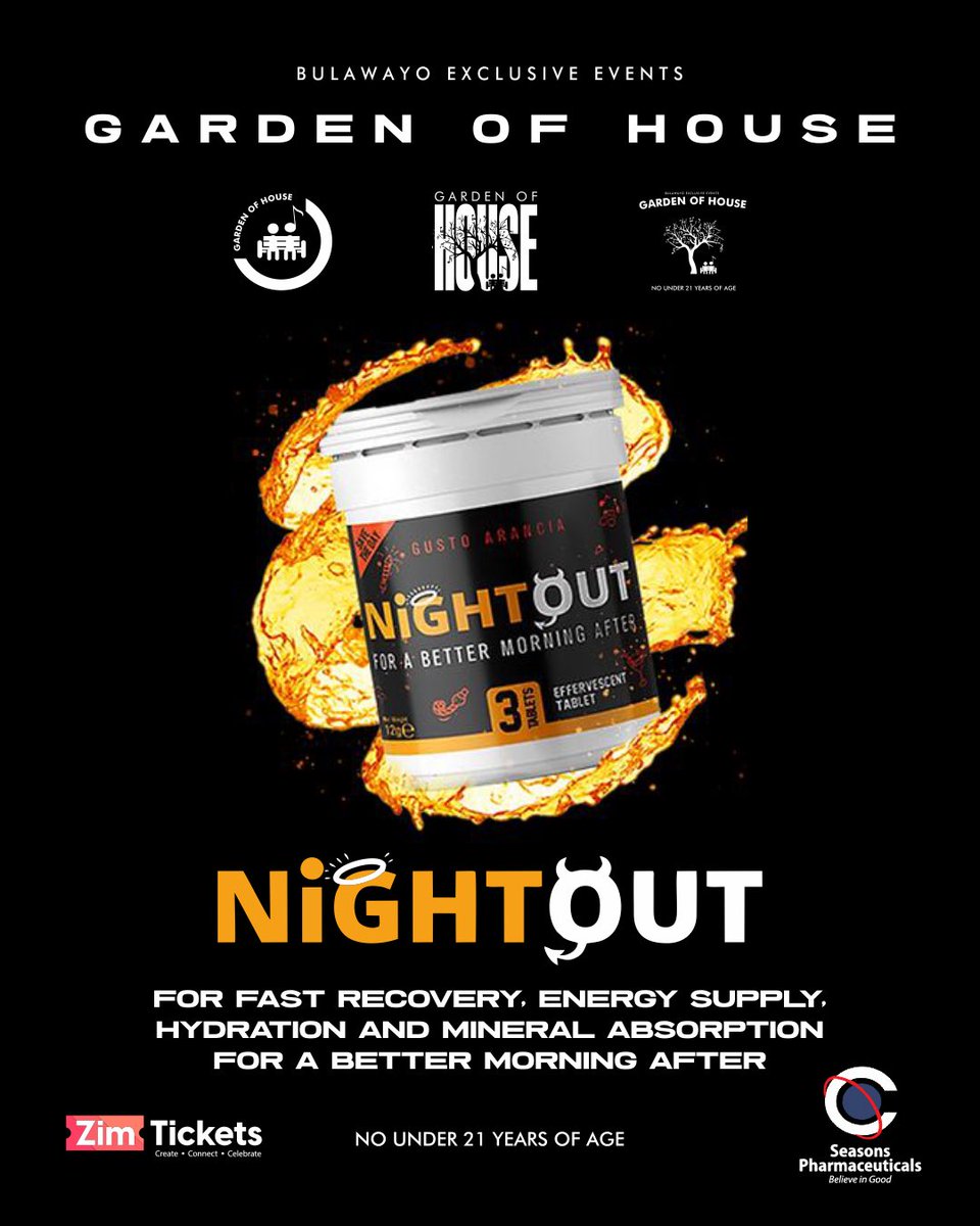 For fast, effective relief of hangover symptoms. It will be A day to remember, not regret : drink responsibly at the Garden of House.

BUY A VIP OR GOLDEN CIRCLE TICKET AND GET A FREE HANG OVER PILL🫶🏾