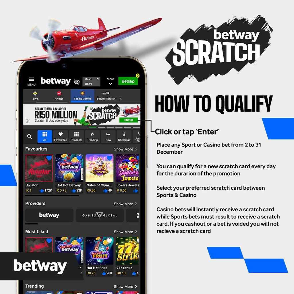 GreyhamMcsa's tweet photo. 🚨REMINDER!🚨
#BetwayScratch competition is still running 
All you have to do is Scratch and Win with @Betway_za 
R150 MILLION in prizes up for grabs!
Exciting prizes: Daily Cash, Casino Bonuses, Bonus Flights &amp; more!
No min bet required! ANY BET CAN WIN!
Join now! https://t.co/HizYp6ZD9P