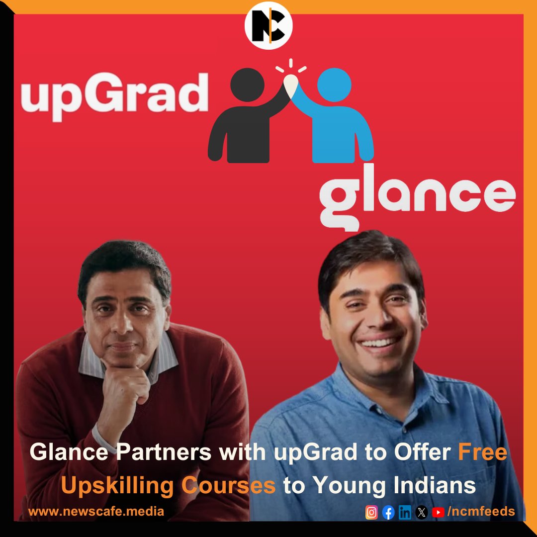 ncmfeeds's tweet image. @glancescreen partners with @upGrad_edu to offer free upskilling courses on lock screens under "Glance for Good." Reaching 235M users, it empowers youth with job-ready skills to tackle India's 13.4% graduate unemployment. #UpskillingIndia 

Read more at : newscafe.media/news/glance-pa…