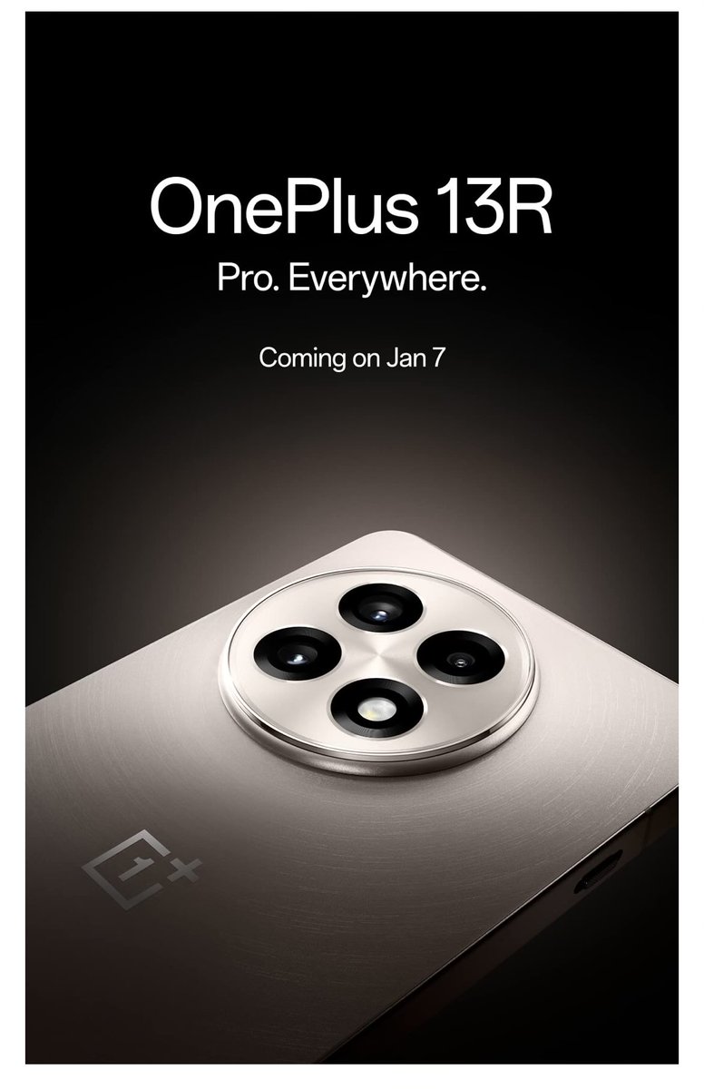TheAshishBharti's tweet photo. #OnePlus13R launches on 7th January.
#NeverSettle #OnePlus13R #OnePlusLaunch #oneplus #OnePlusAce5 https://t.co/2WIgZMrUhf