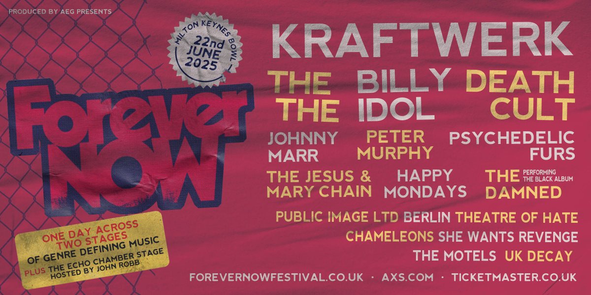 PETER MURPHY at Forever Now Festival 
22 June, 2025
Tickets at forevernowfestival.co.uk