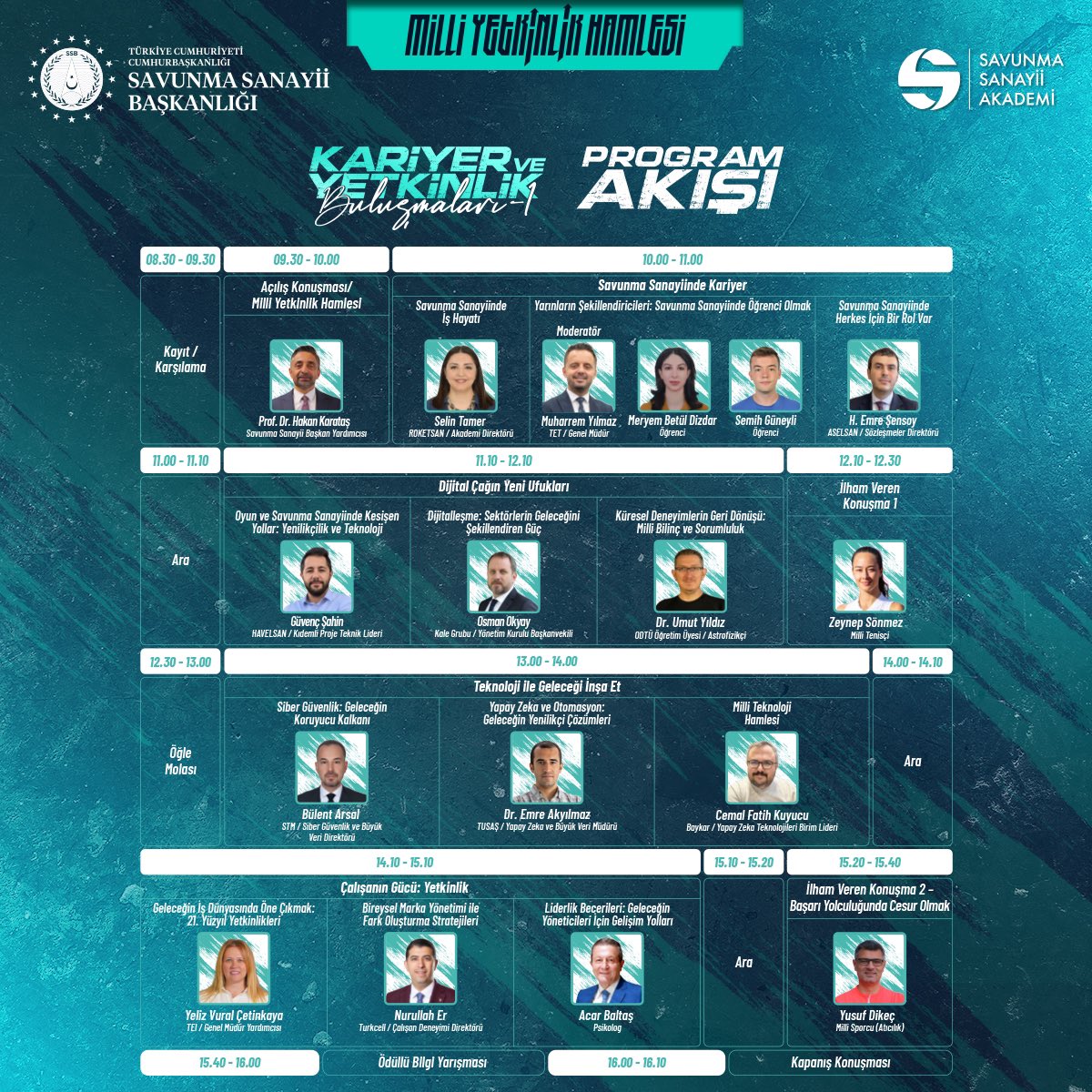 Savunma Sanayii Başkanlığı Savunma Sanayii Akademi tarafından Milli Yetkinlik Hamlesi çerçevesinde 25
Aralık Çarşamba günü ilk defa gençlerle Kariyer ve Yetkinlik Buluşmaları gerçekleştiriliyor olacak.

Kayıt olmak için: yetkinlikbulusmalari.ssa.gov.tr