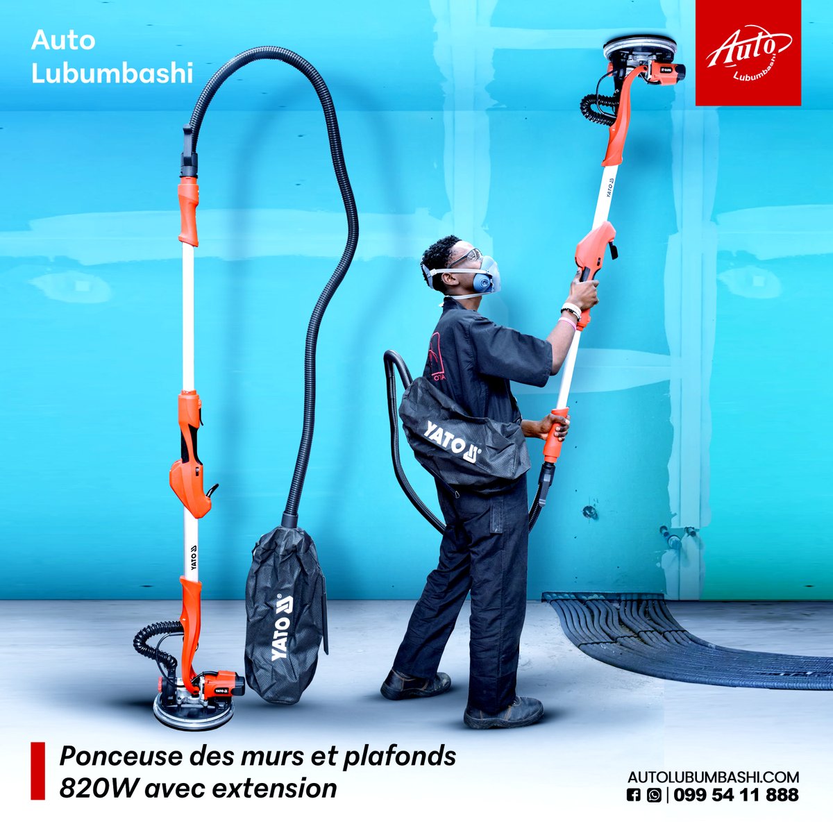 LubumbashiAuto's tweet image. Fatigué de poncer vos murs et plafonds à la main ?

Découvrez la Ponceuse Yato 820W avec extension 🛠️ :

🚀 Travaillez plus vite, mieux, et sans effort! Disponible maintenant chez Auto Lubumbashi.

#Auto_Lubumbashi #YatoTools #Ponceuse #TravauxFaciles #Lubumbashi #Likasi #Kolwezi
