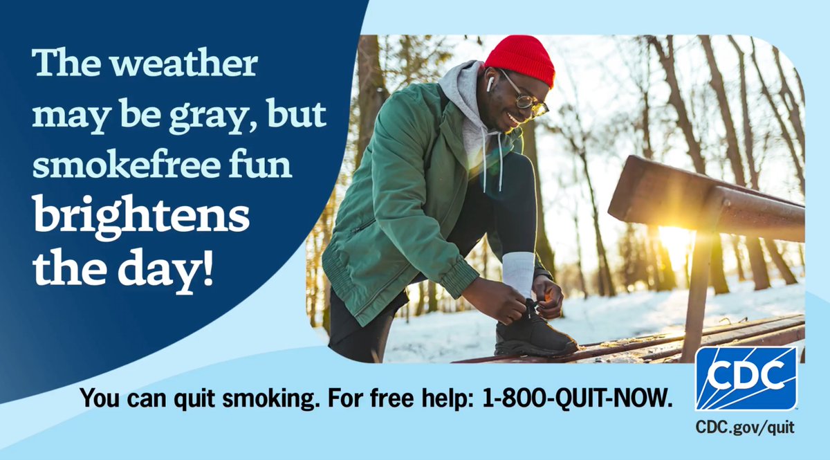 Don’t let the chilly weather keep you indoors! Embrace the cold and find outdoor distractions to help you tackle those nicotine cravings. Consider trying something new like building a snowman, sledding, or ice skating. For more ideas to help you quit: CDC.gov/quit