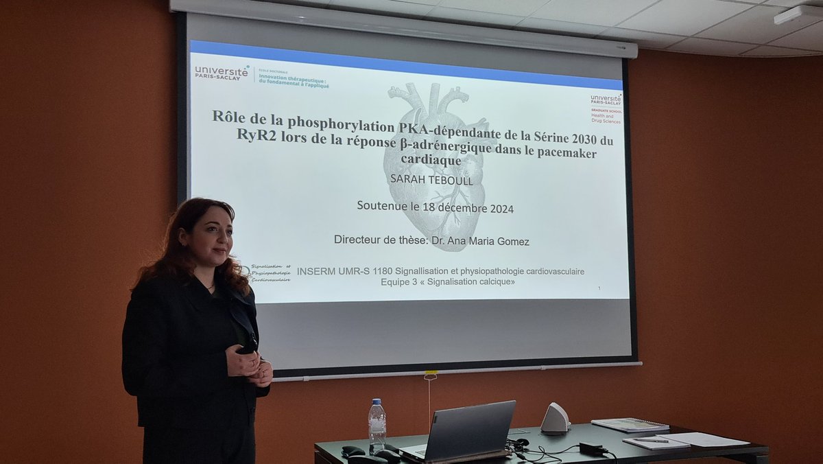 UMR-S 1180 Signaling & Cardiovasc Pathophysiol (@umr1180) on Twitter photo Congratulations to Sarah Teboull, who did a great job in her PhD defense yesterday, directed by Ana Gómez <a href="/AnaMGmez4/">Ana M Gómez</a>. Her work showed that RyR2 phosphorylation participates in pacemaker function and the flight or fight response to stress. Congratulations to Sarah Teboull, who did a great job in her PhD defense yesterday, directed by Ana Gómez <a href="/AnaMGmez4/">Ana M Gómez</a>. Her work showed that RyR2 phosphorylation participates in pacemaker function and the flight or fight response to stress.