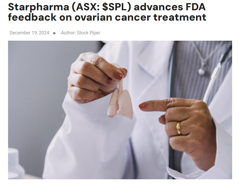 Turner_008's tweet photo. Starpharma (ASX: $SPL) gains positive FDA feedback for DEP® SN38, targeting platinum-resistant ovarian cancer. Moving forward with '505(b)(2)' pathway. https://t.co/h3SZBmsbin