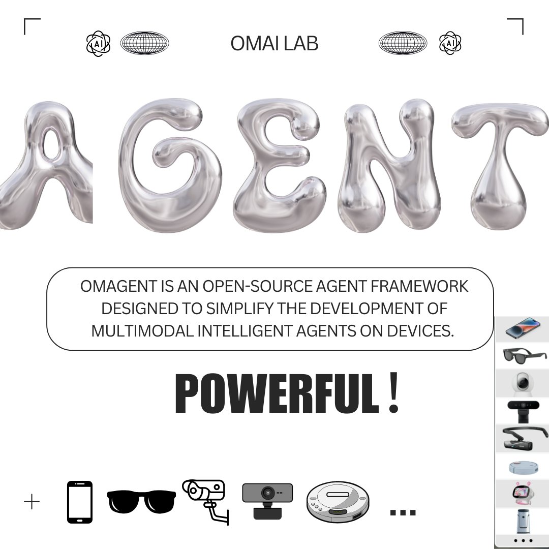 OmAI_lab's tweet image. Your AI, anywhere!

☀️OmAgent integrates with phones, wearables, and more...

#SmartAI #OpenSourceAI #AIInnovation #RealTimeAI #OmAgent #AIForDevelopers #TechTrends #DigitalTransformation #AI2024 #SmartSolutions #ArtificialIntelligence #AI #AIAgents #AgentFramework  #SmartDevices